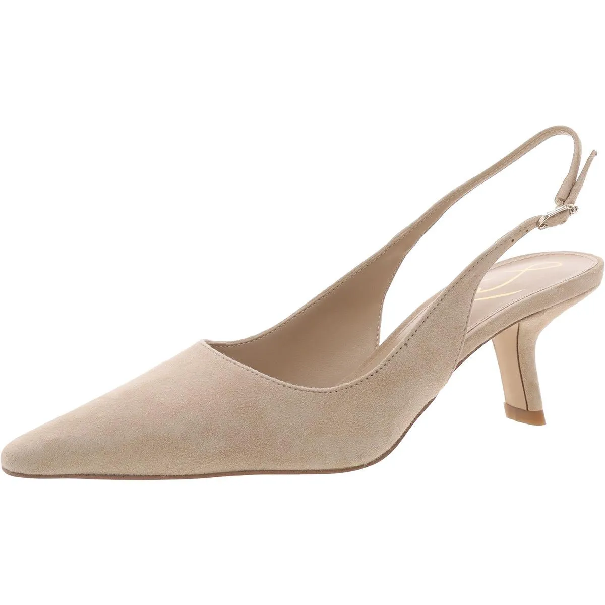 Bianka Womens Buckle Slip On Slingback Heels