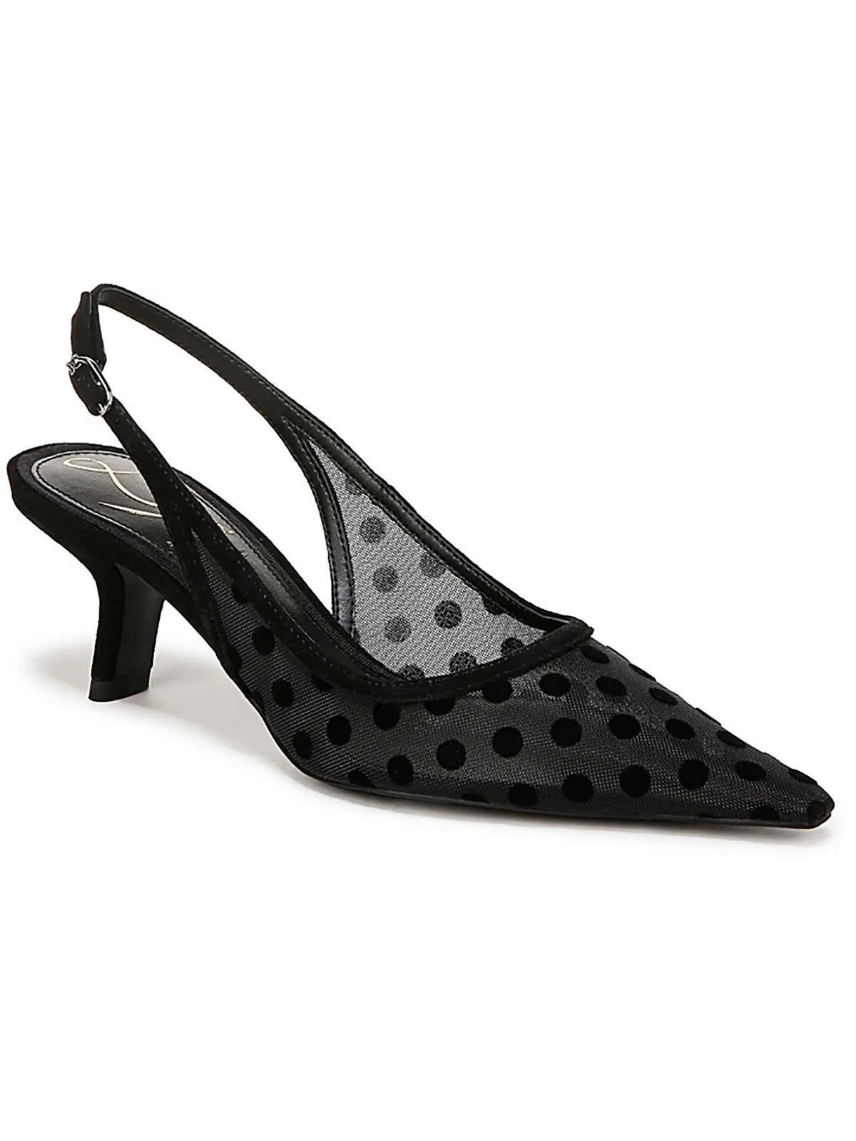 Bianka Womens Buckle Slip On Slingback Heels