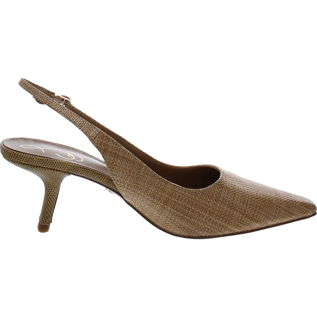 Bianka Womens Buckle Slip On Slingback Heels
