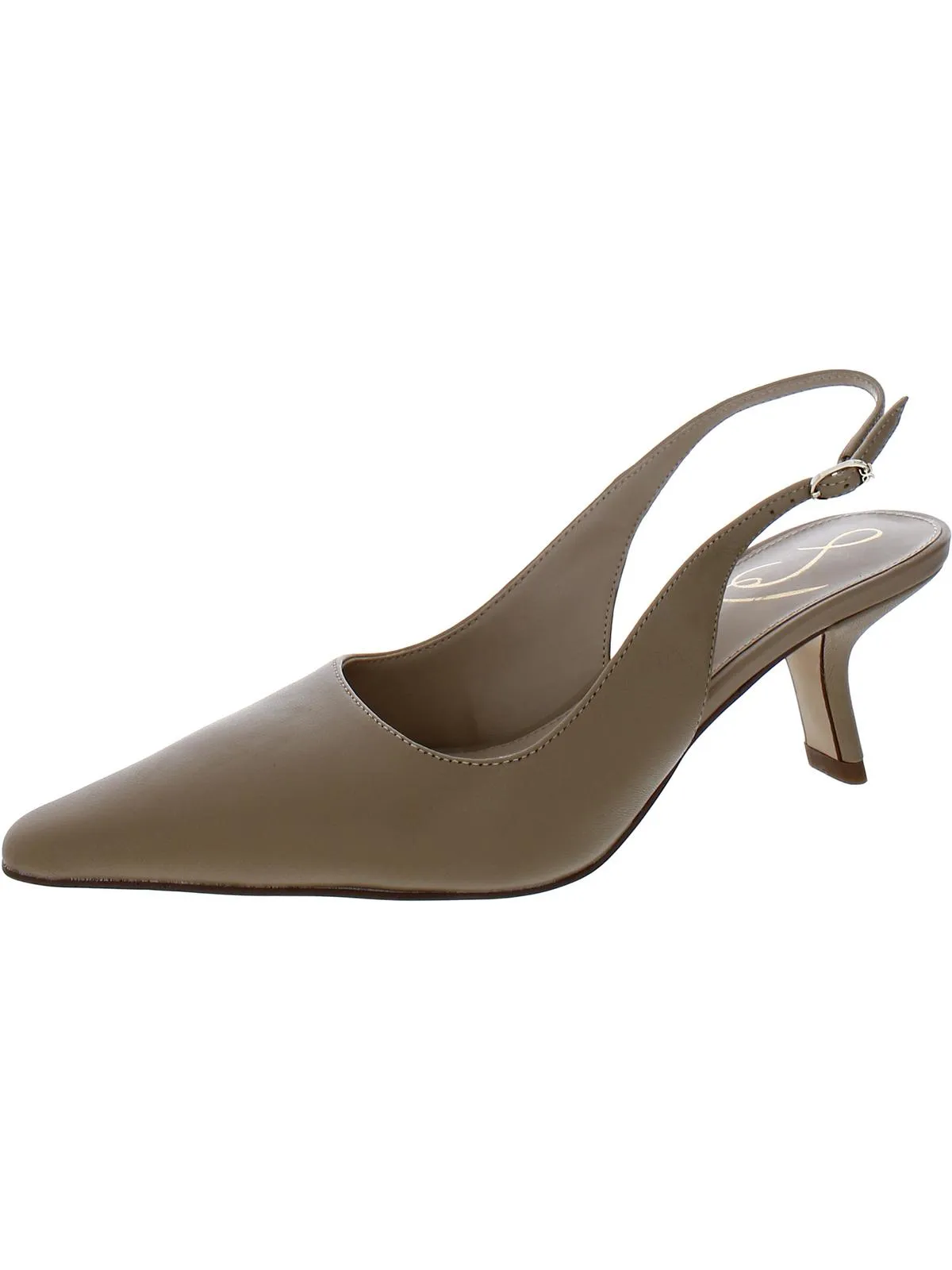 Bianka Womens Buckle Slip On Slingback Heels