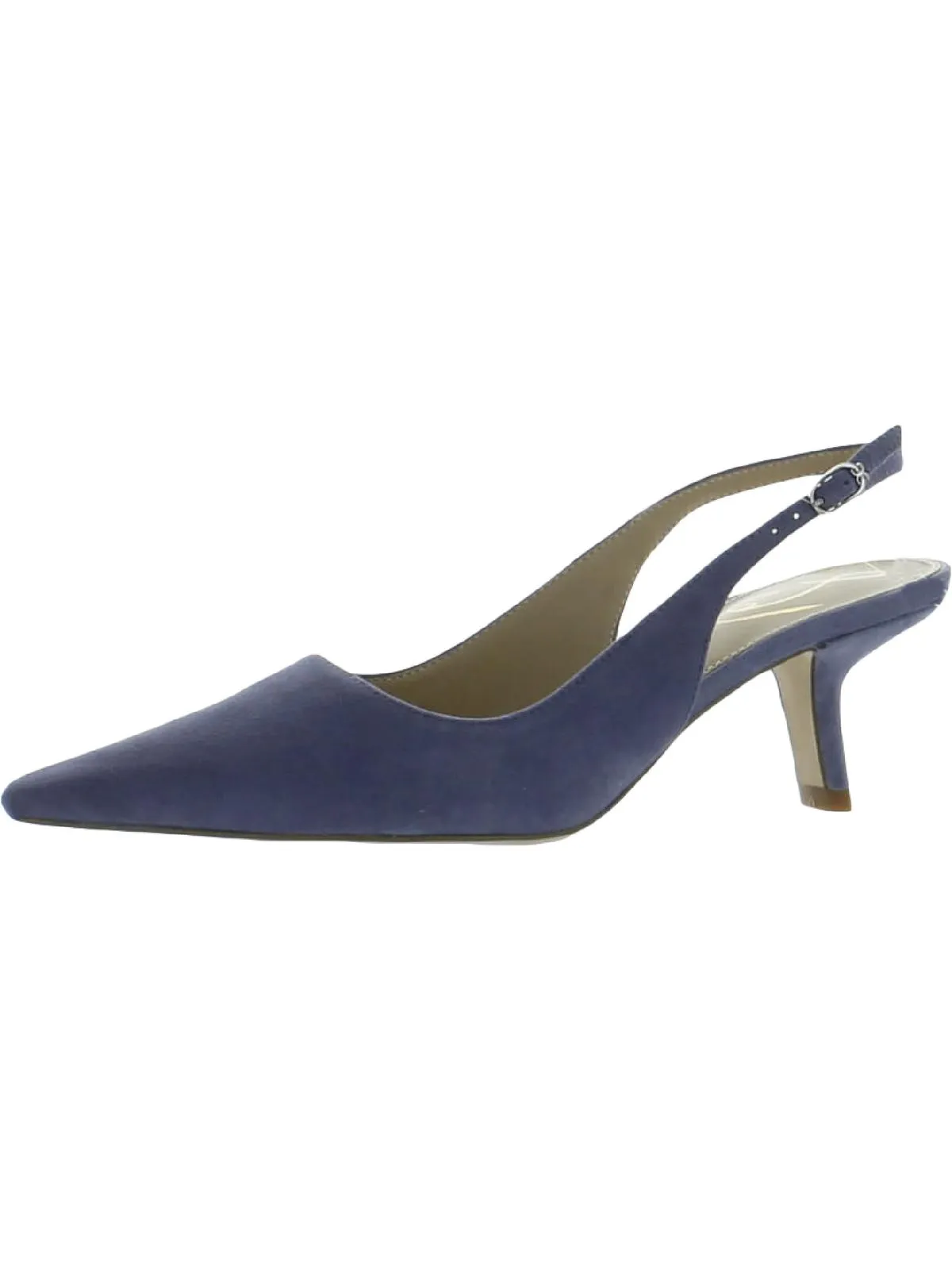 Bianka Womens Buckle Slip On Slingback Heels