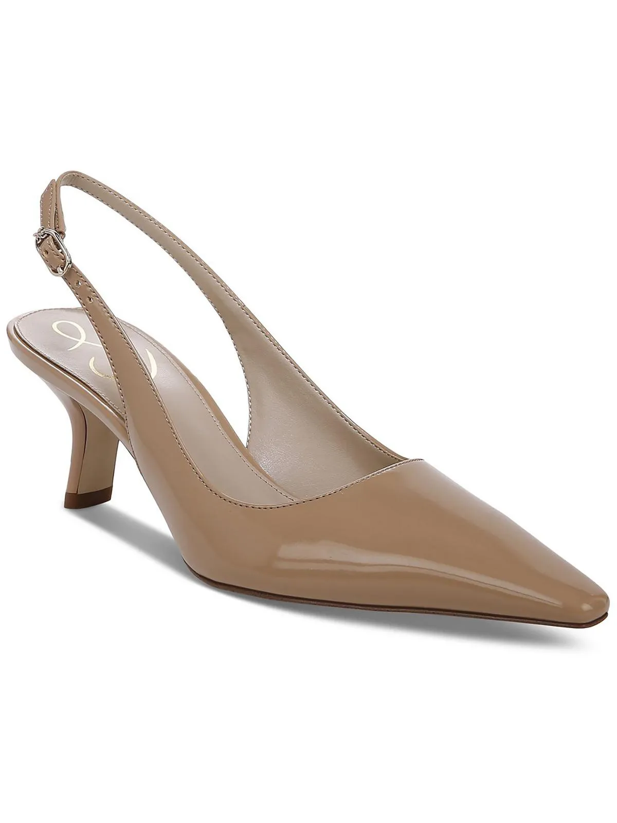 Bianka Womens Buckle Slip On Slingback Heels