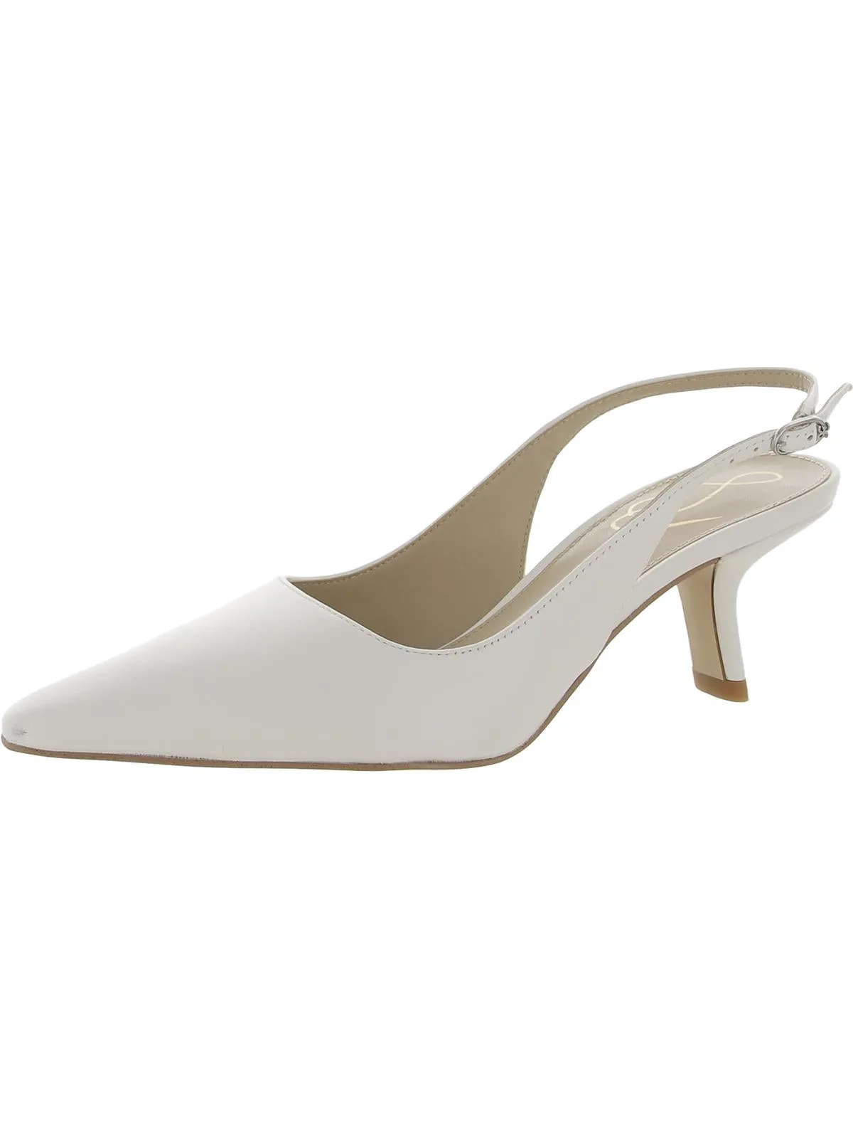 Bianka Womens Buckle Slip On Slingback Heels