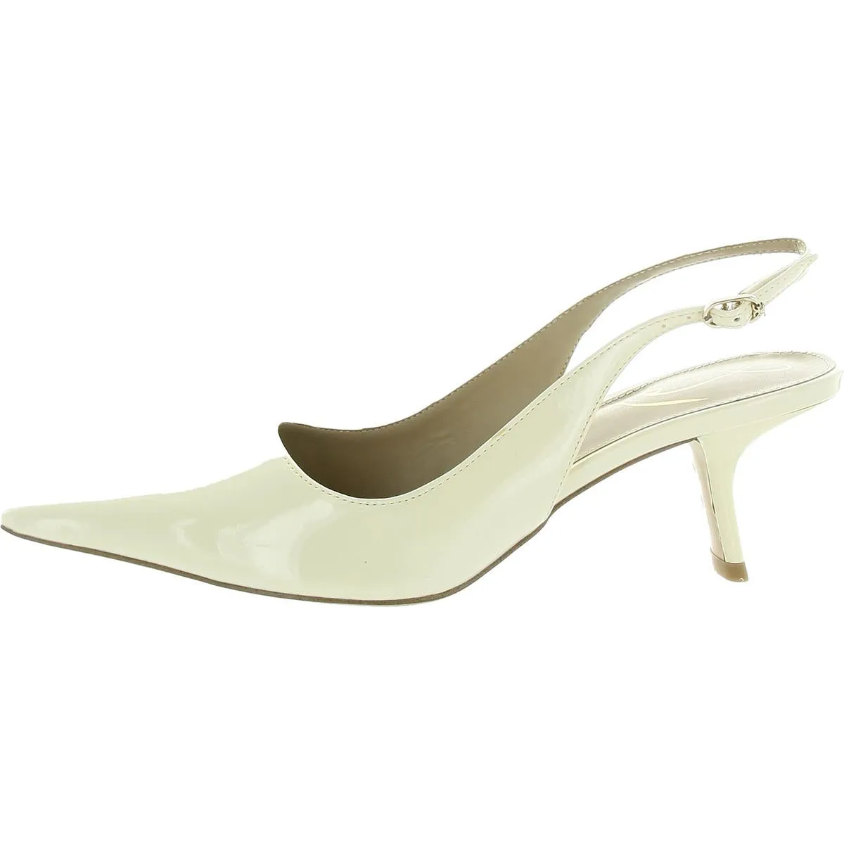 Bianka Womens Buckle Slip On Slingback Heels