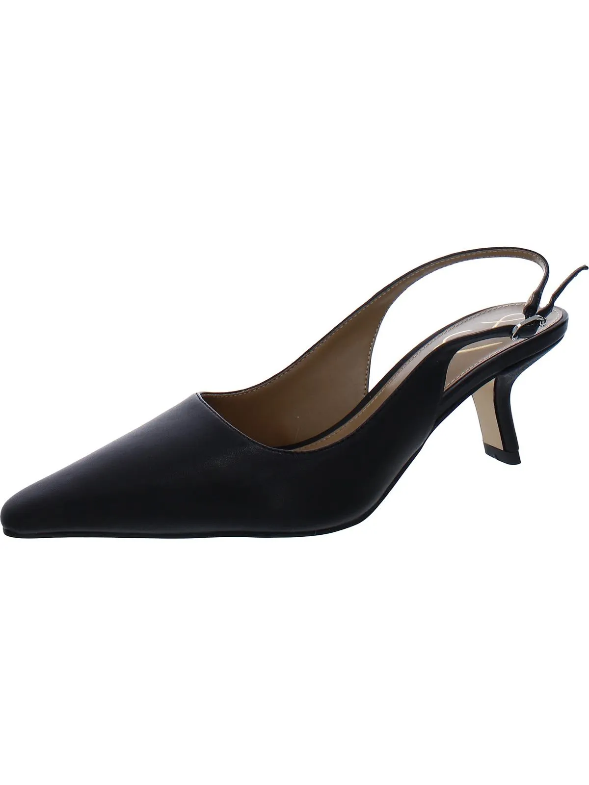 Bianka Womens Buckle Slip On Slingback Heels