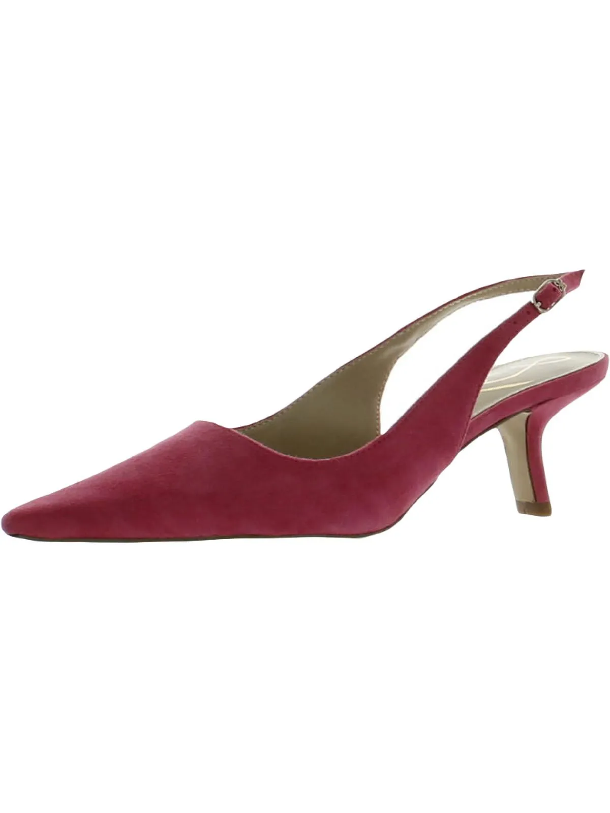 Bianka Womens Buckle Slip On Slingback Heels