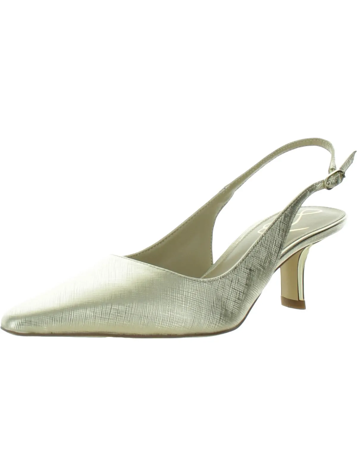 Bianka Womens Buckle Slip On Slingback Heels