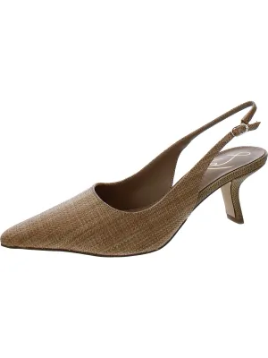 Bianka Womens Buckle Slip On Slingback Heels