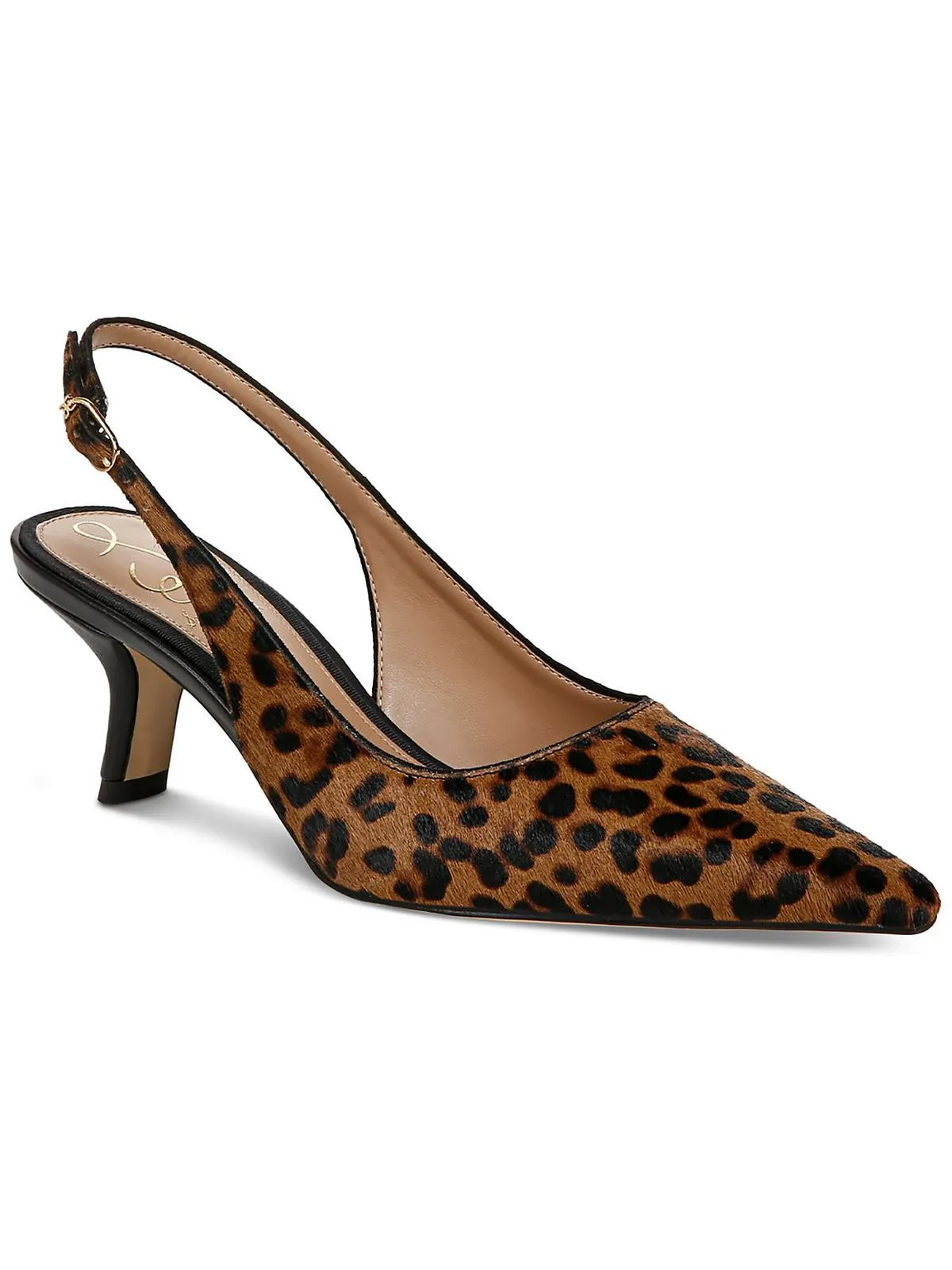 Bianka Womens Buckle Slip On Slingback Heels