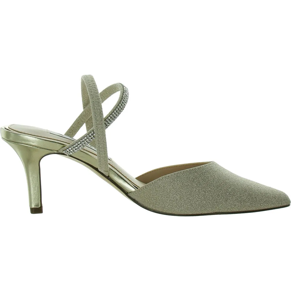 Billie Womens Glitter Pointed Toe Slingback Heels