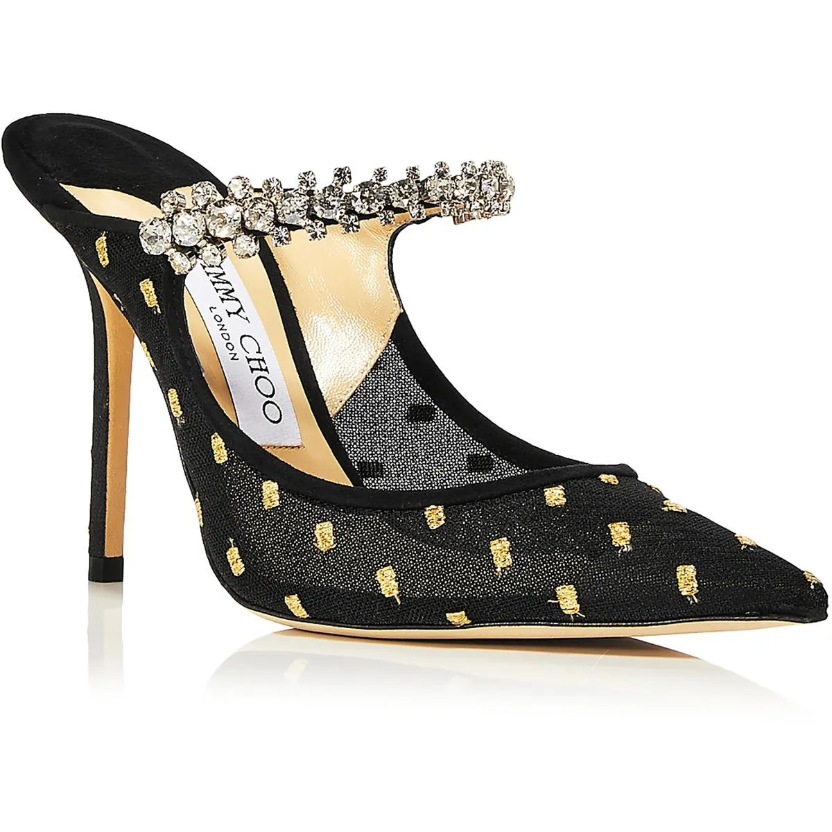 Bing 100 Womens Rhinestone Pointed Toe Mules