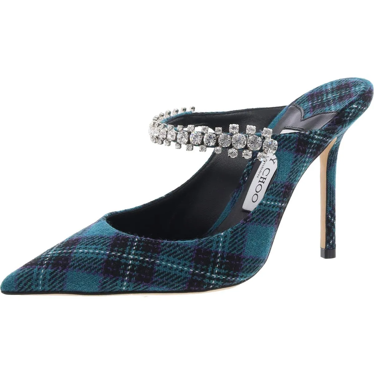 Bing 100 Womens Rhinestone Pointed Toe Mules