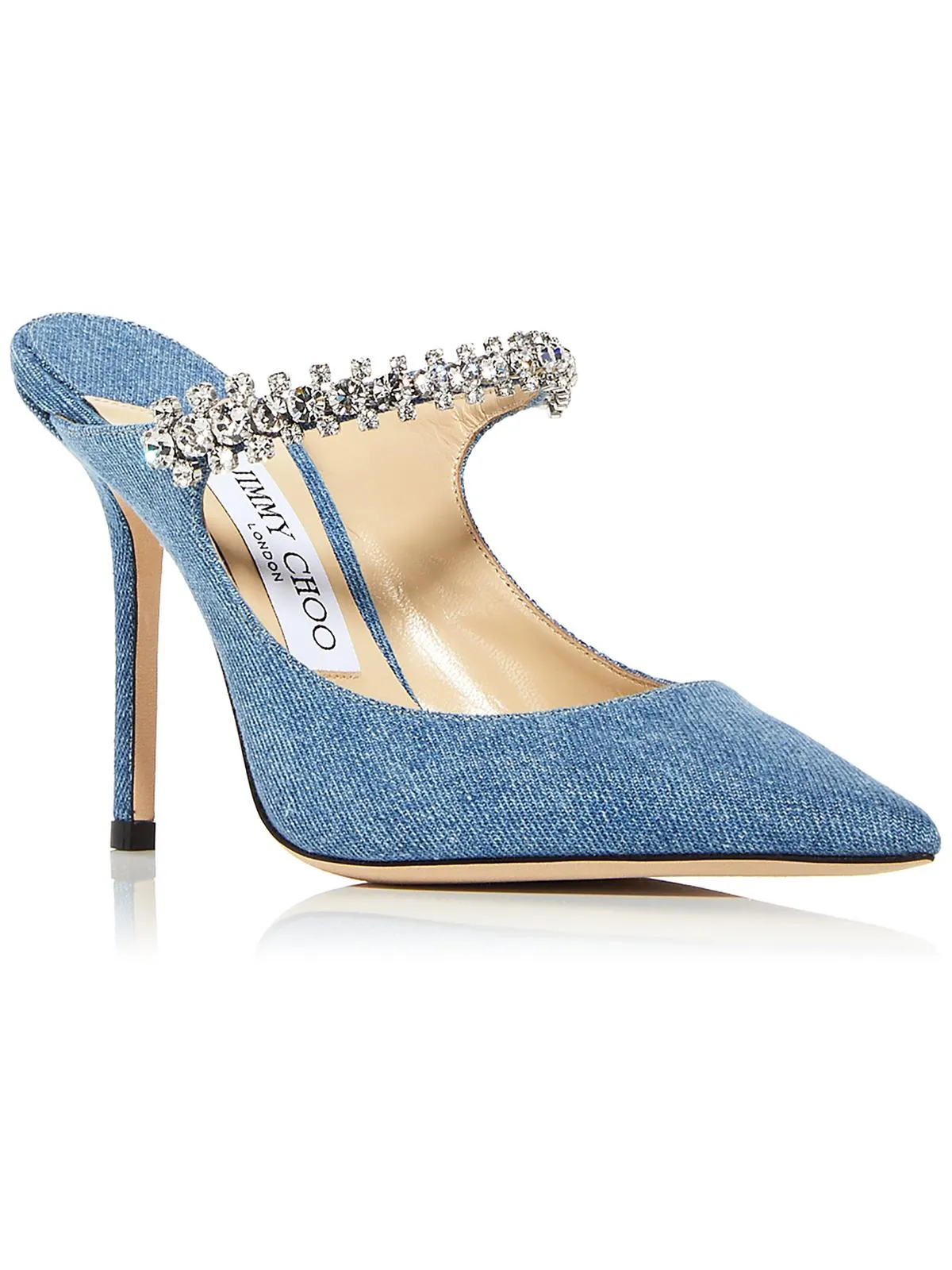 Bing 100 Womens Rhinestone Pointed Toe Mules
