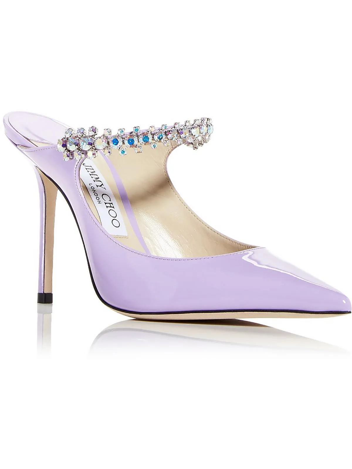 Bing 100 Womens Rhinestone Pointed Toe Mules