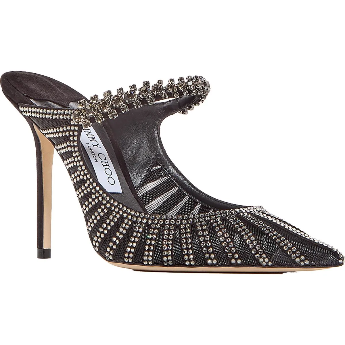 Bing 100 Womens Rhinestone Pointed Toe Mules