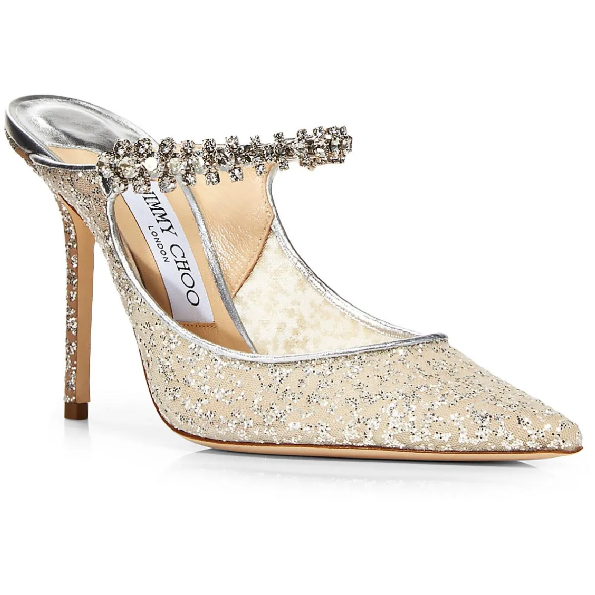 Bing 100 Womens Rhinestone Pointed Toe Mules