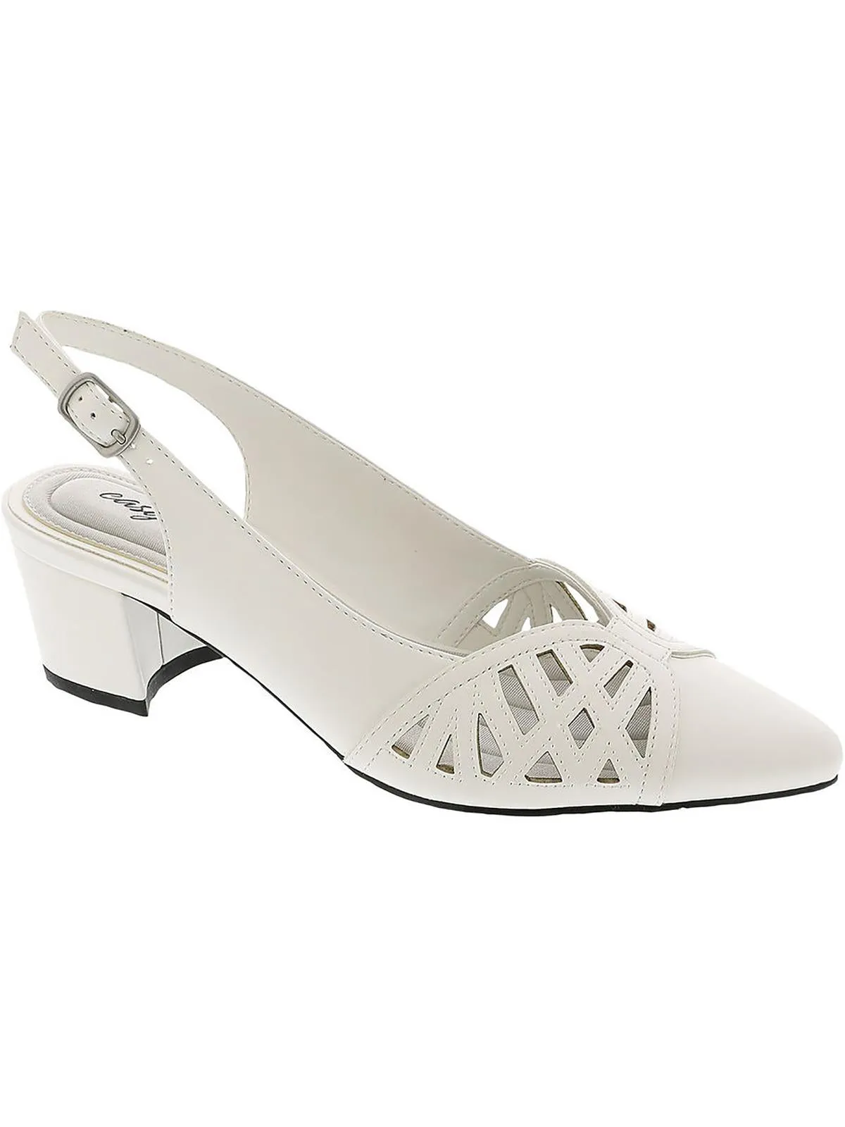 Bizzy Womens Faux Leather Slingback Heels
