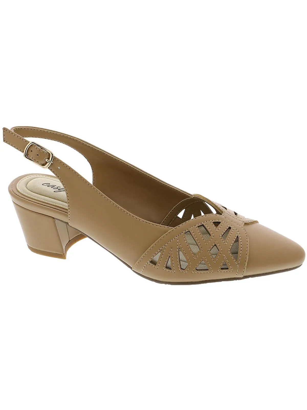 Bizzy Womens Faux Leather Slingback Heels