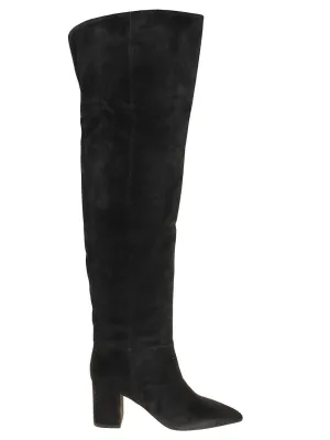 Black Anja Over-The-Knee Suede Calfskin Boots
