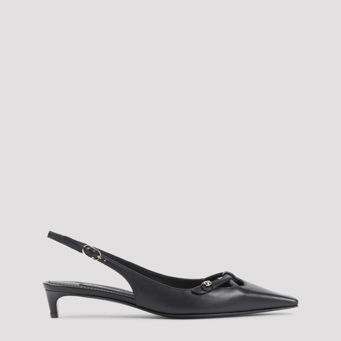 Black Lamb Leather Pumps