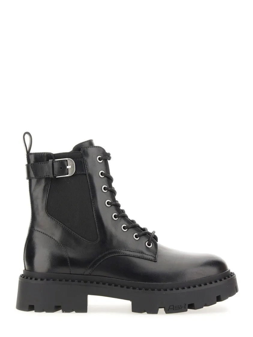 Black Leather Amphibian With Rugged Sole