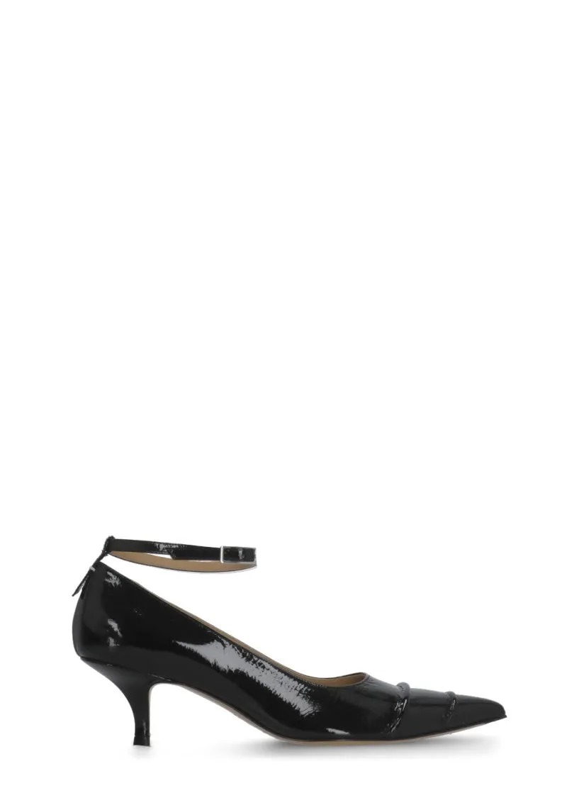 Black Leather Decollete