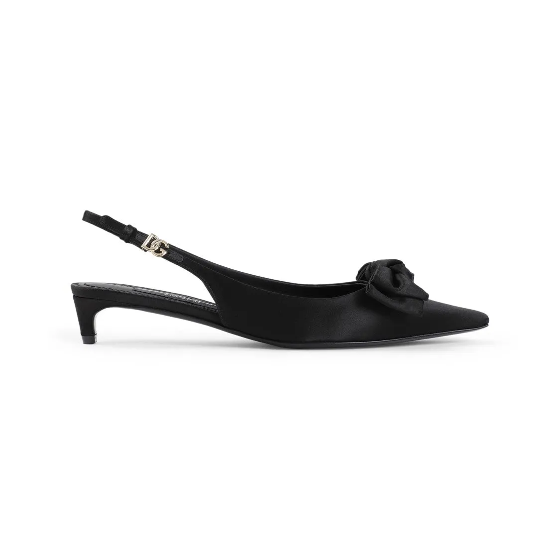 Black Viscose Slingback