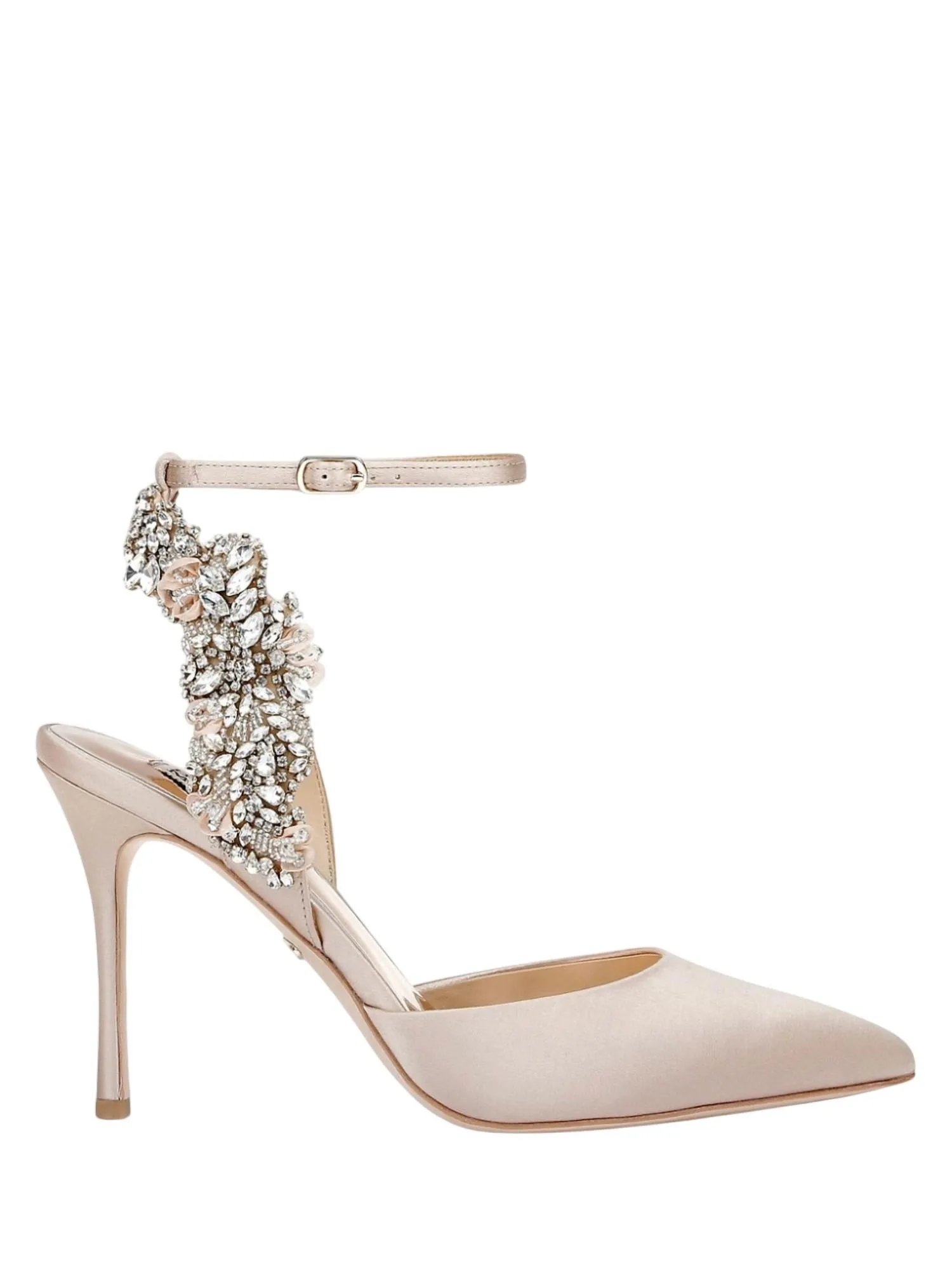 Blanca Crystal Embellished Bridal Pumps In Nude Satin