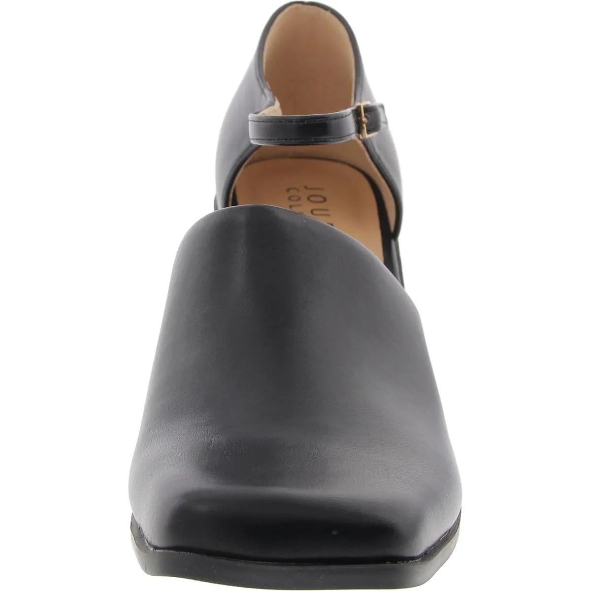 Bobby Womens Adjustable Faux Leather Block Heels