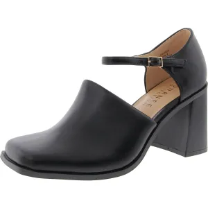Bobby Womens Adjustable Faux Leather Block Heels