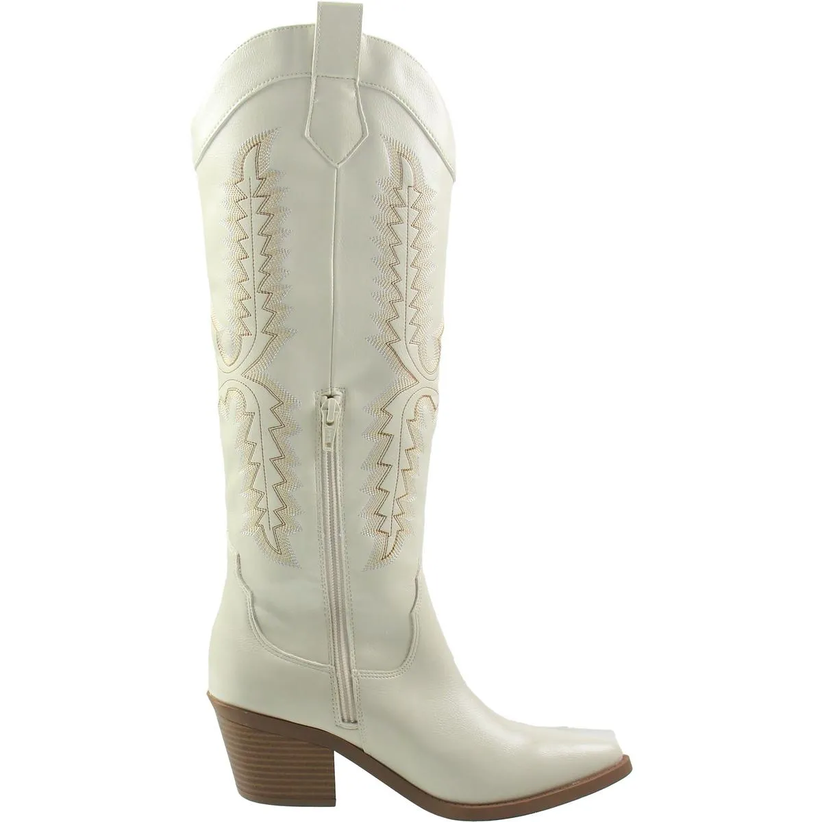 Bodhiii Womens Zipper Faux Leather Cowboy, Western Boots