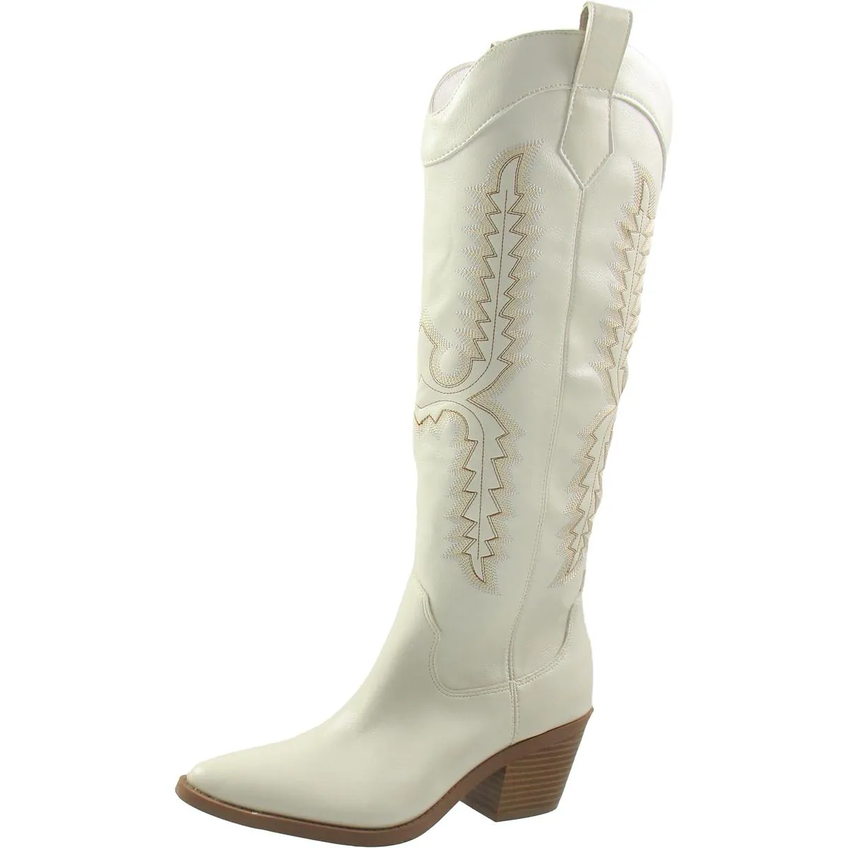 Bodhiii Womens Zipper Faux Leather Cowboy, Western Boots