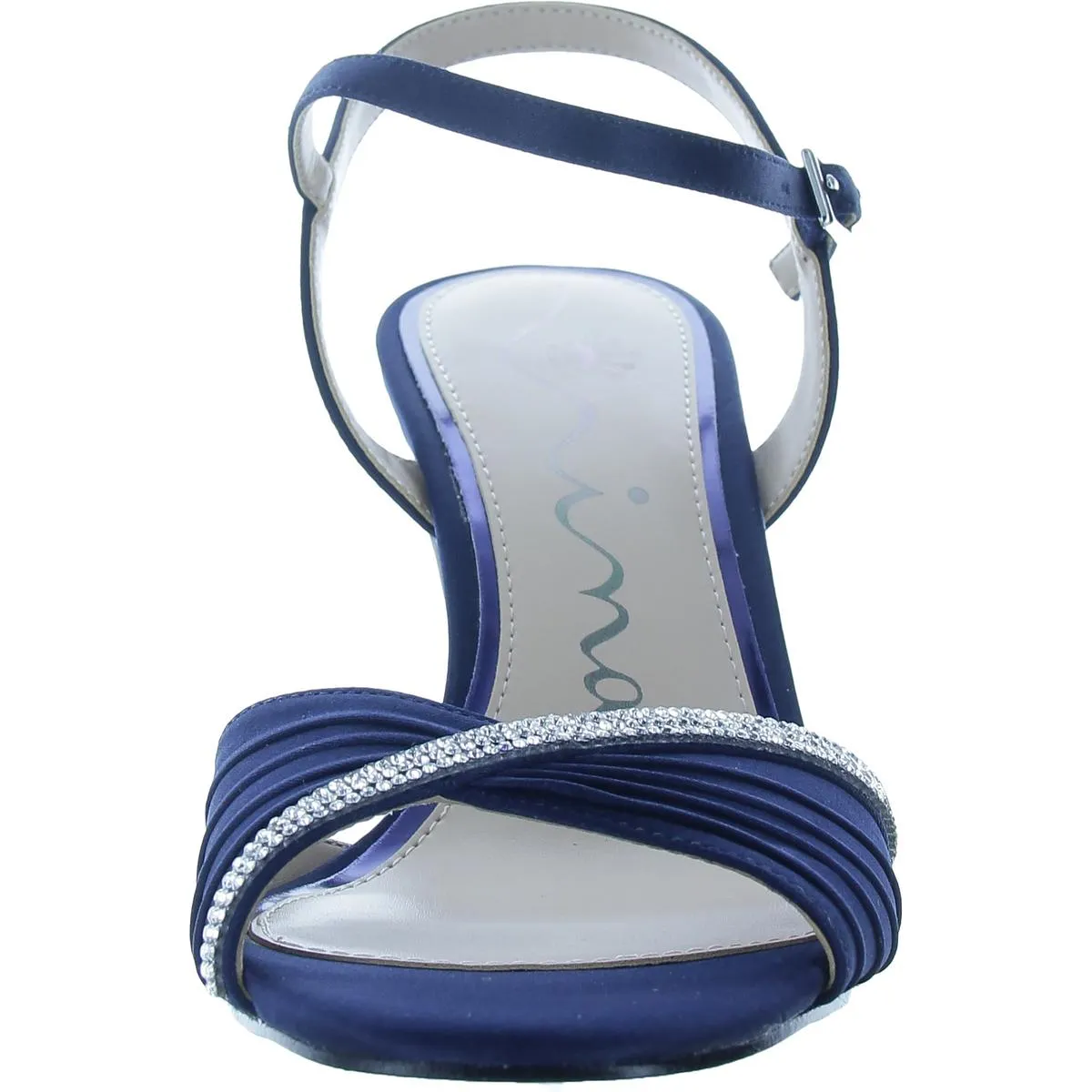 Bowdie Pump Womens Rhinestone Satin Ankle Strap