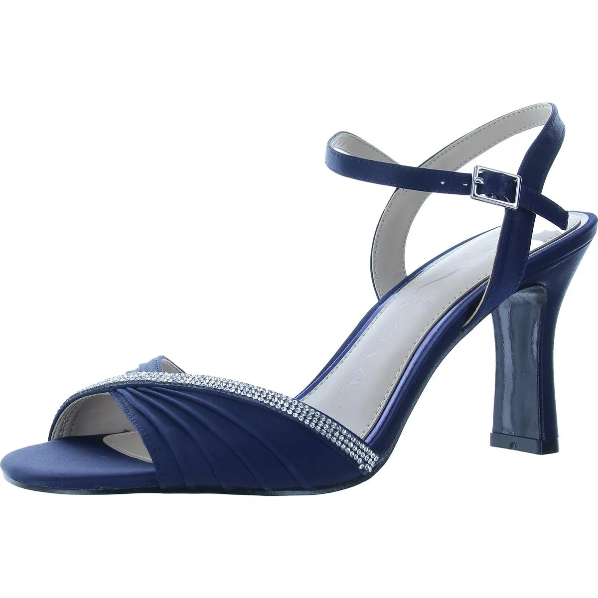 Bowdie Pump Womens Rhinestone Satin Ankle Strap