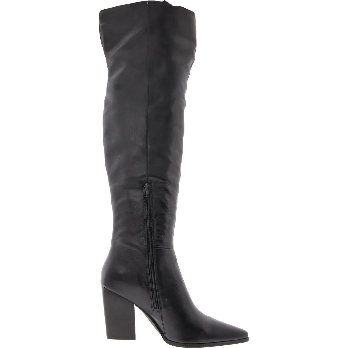 BRAMBLE Womens Zipper Leather Over-The-Knee Boots