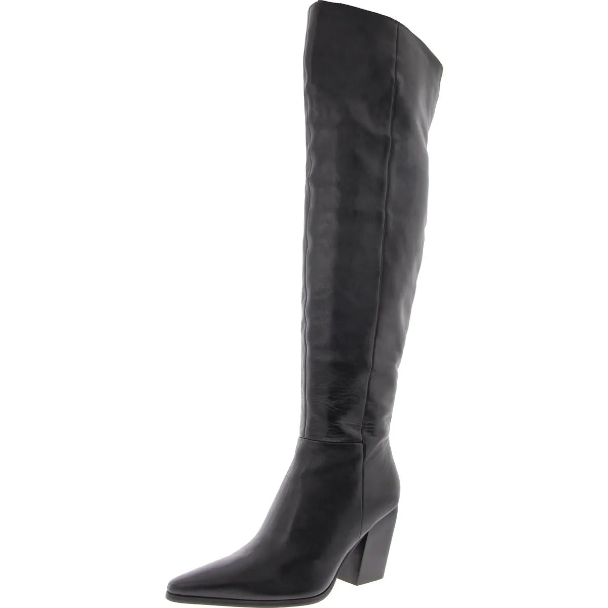 BRAMBLE Womens Zipper Leather Over-The-Knee Boots