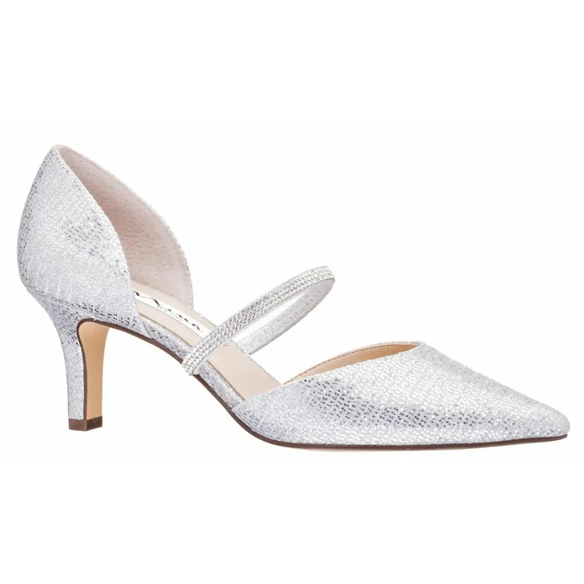 Brystol  Womens Rhinestone Covered Heel Dress Pumps