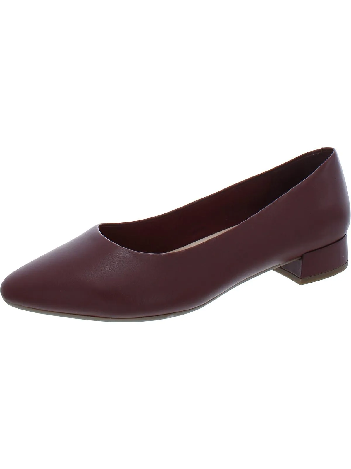 Caldise Womens Leather Low Heel Block Heels