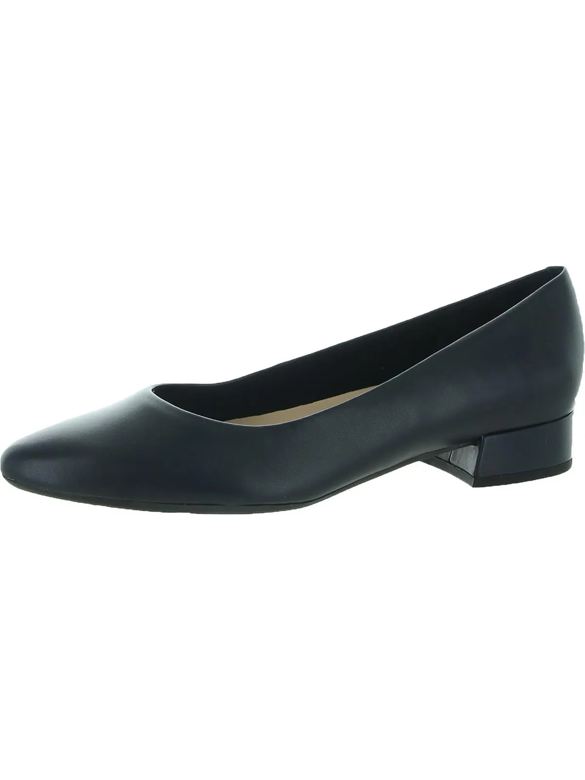 Caldise Womens Leather Low Heel Block Heels