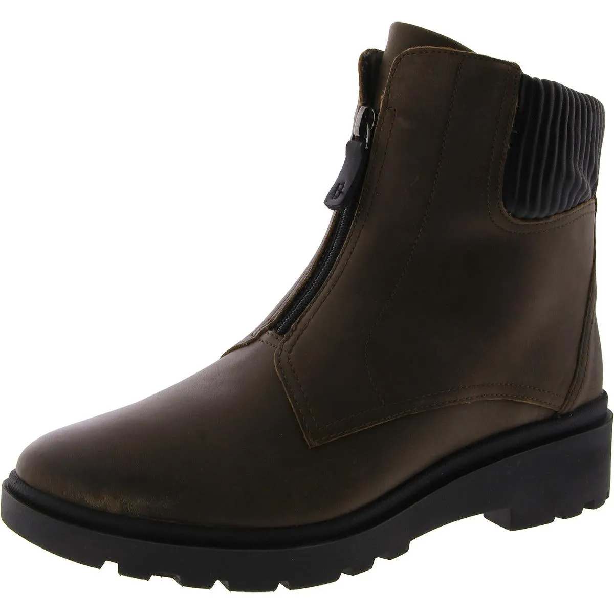 Calla Zip Womens Leather Booties Ankle Boots