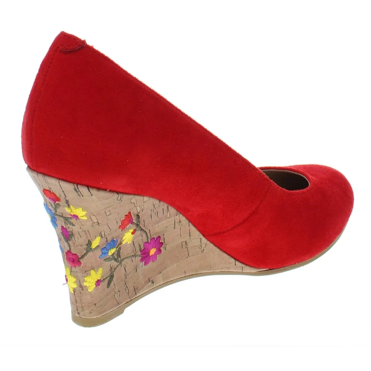 Calypso Womens Faux Suede Cork Wedge Heels