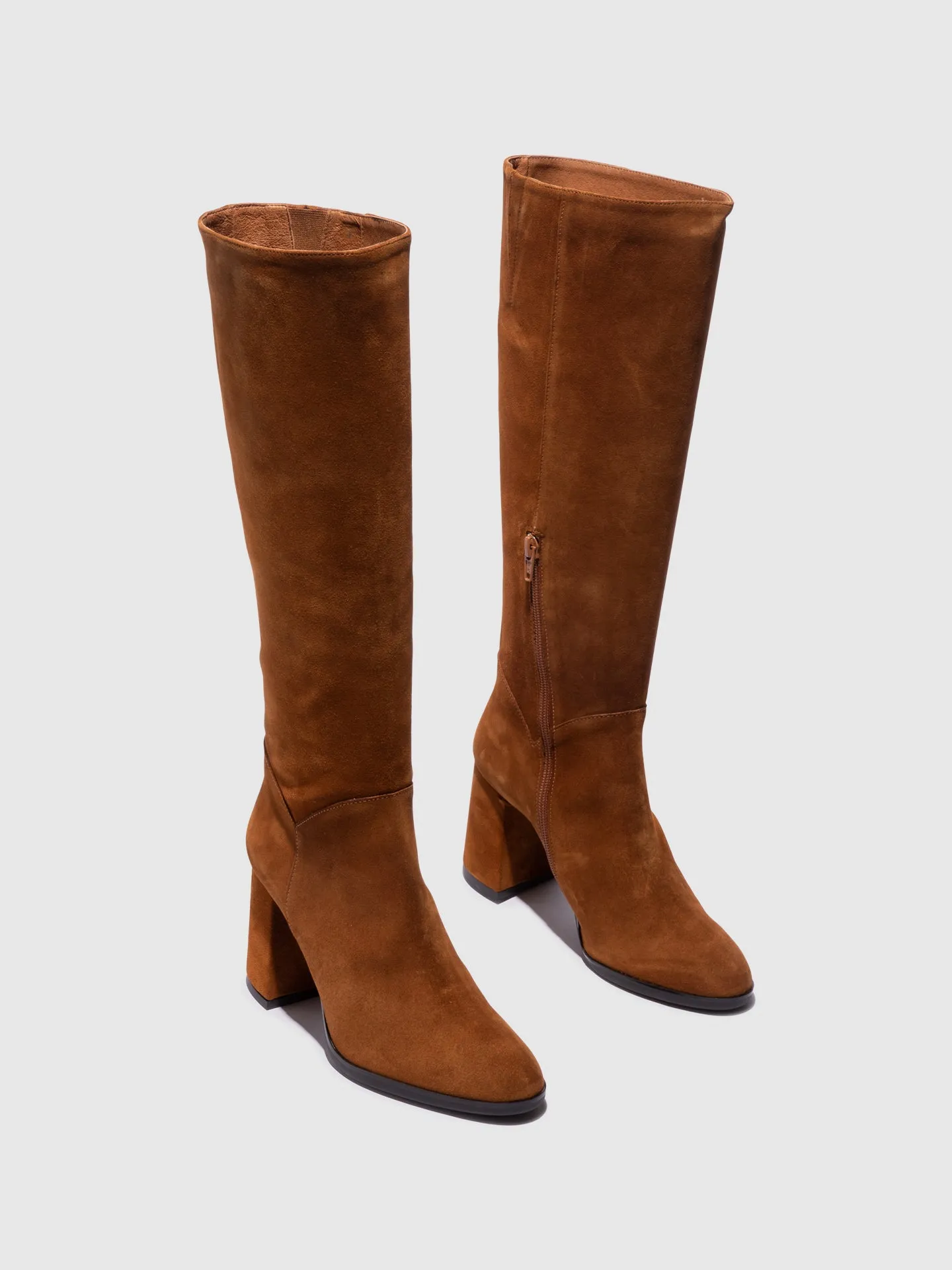 Camel Zip Up Boots