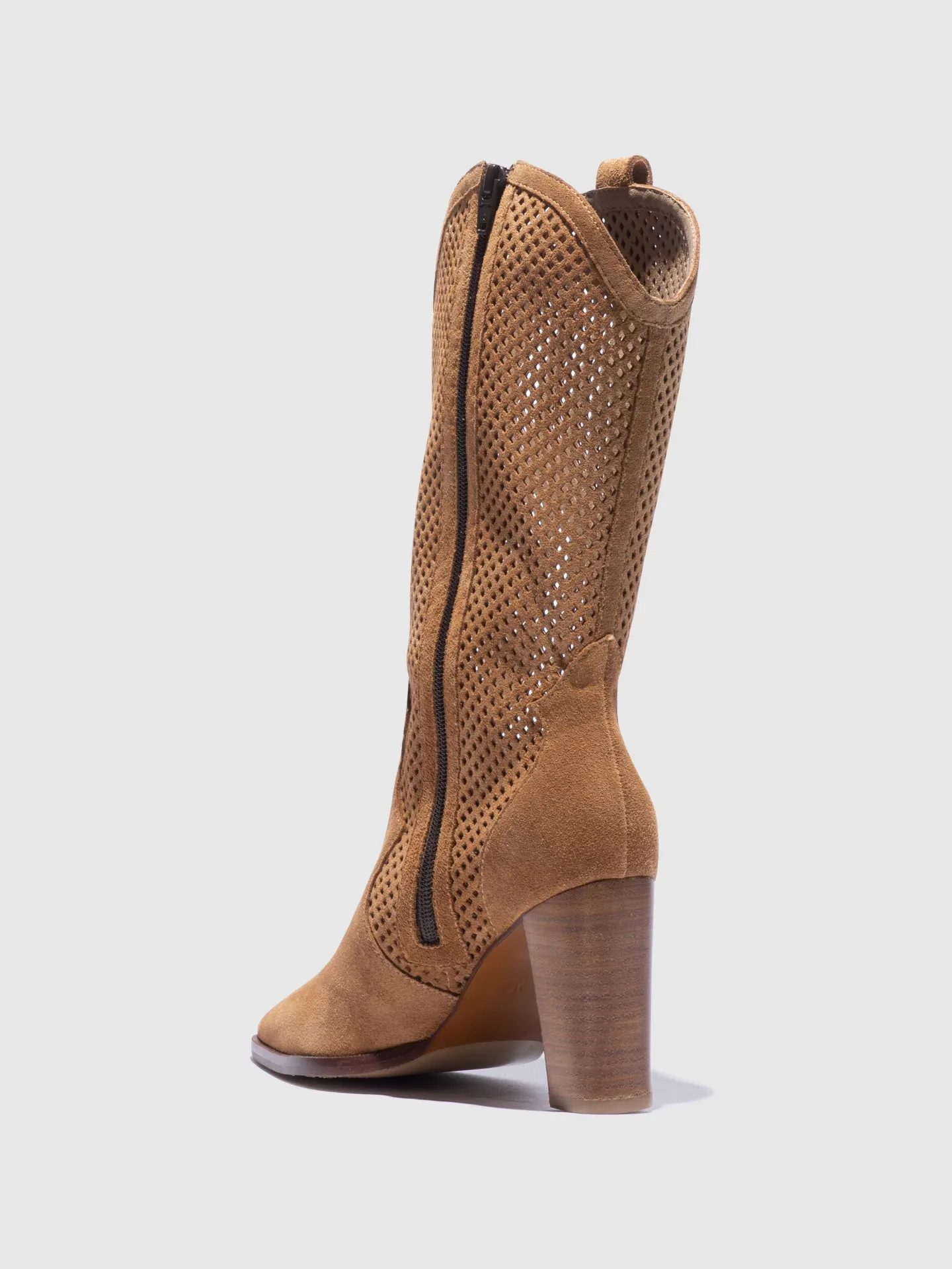 Camel Zip Up Boots