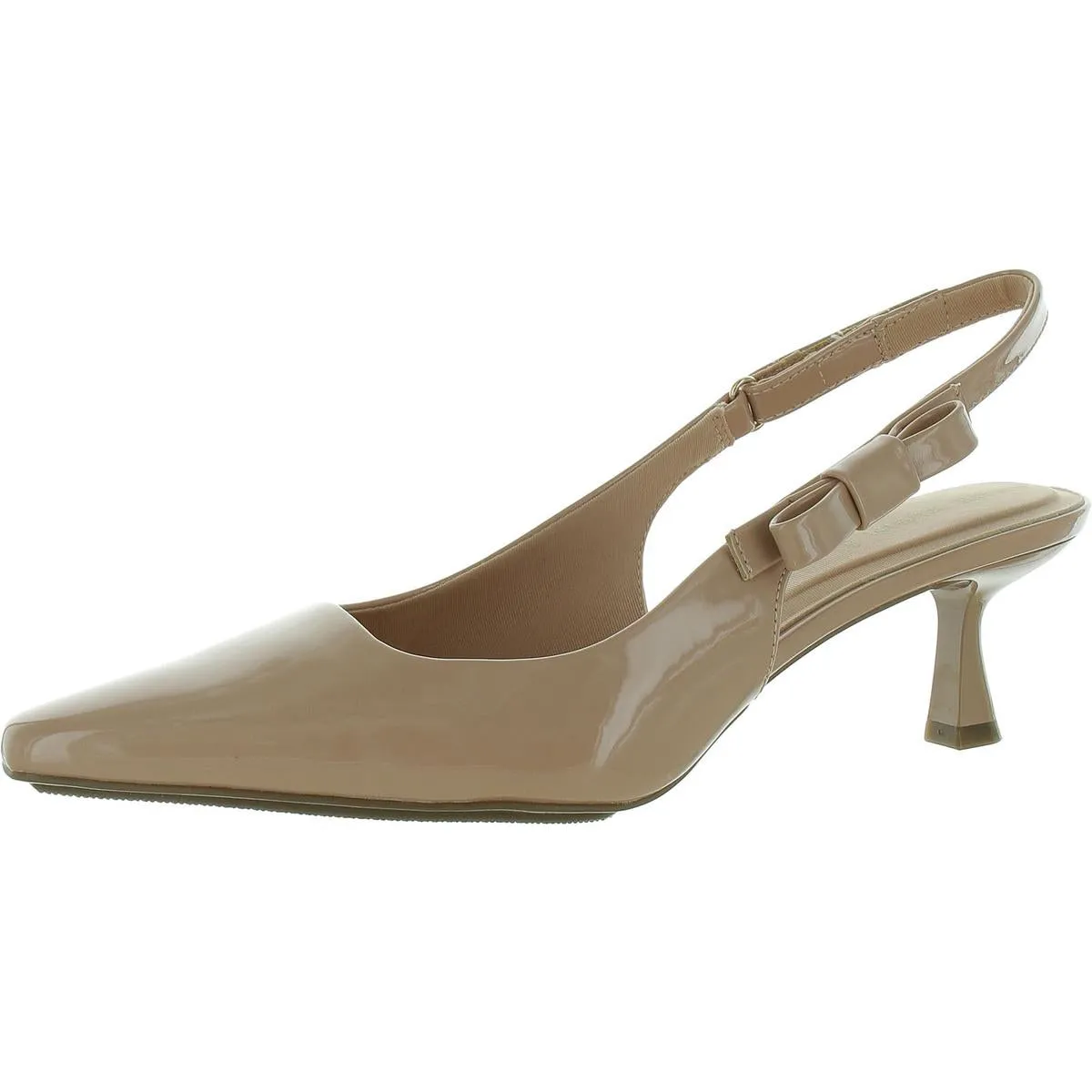 Carmel Womens Patent Padded Insole Slingback Heels