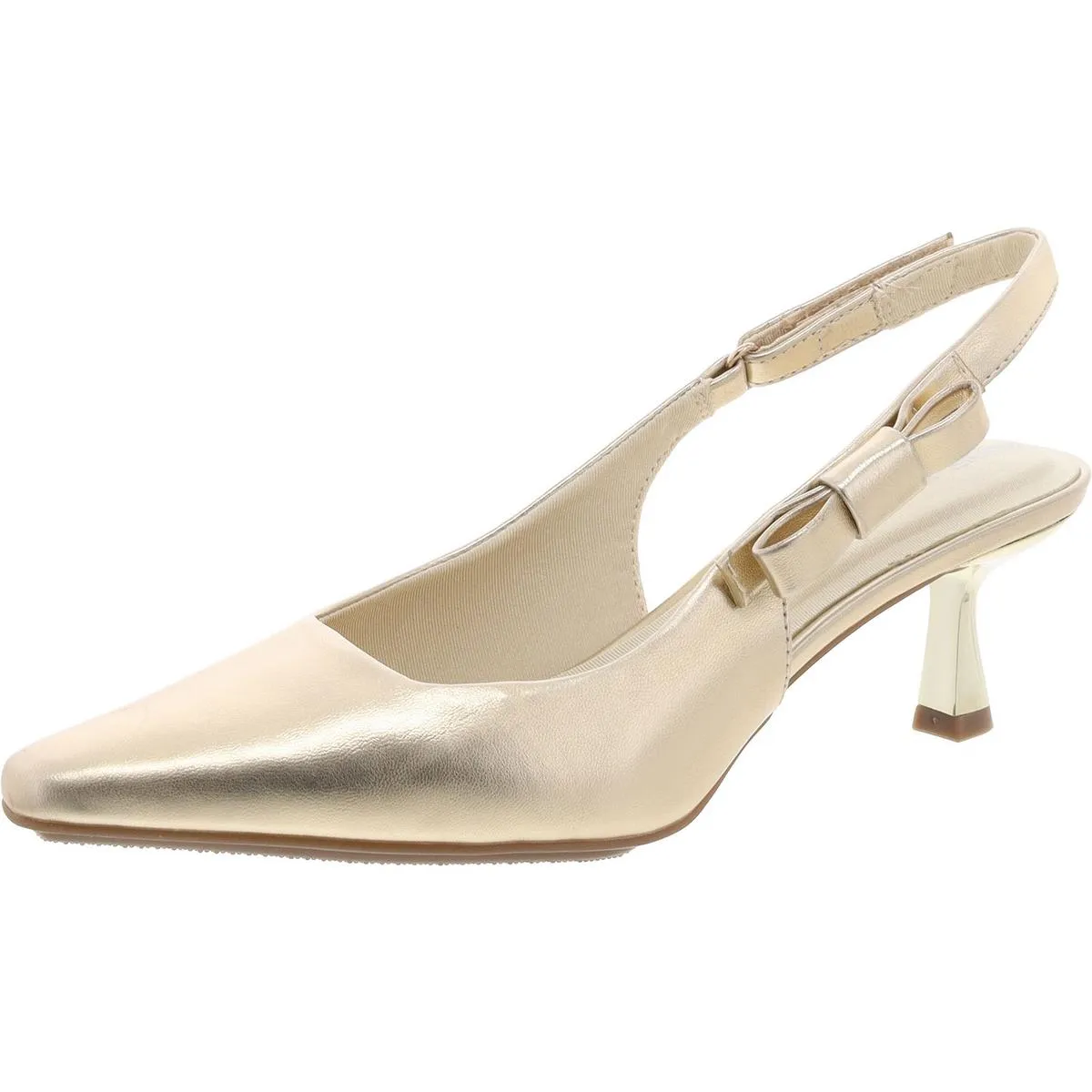 Carmel Womens Patent Padded Insole Slingback Heels