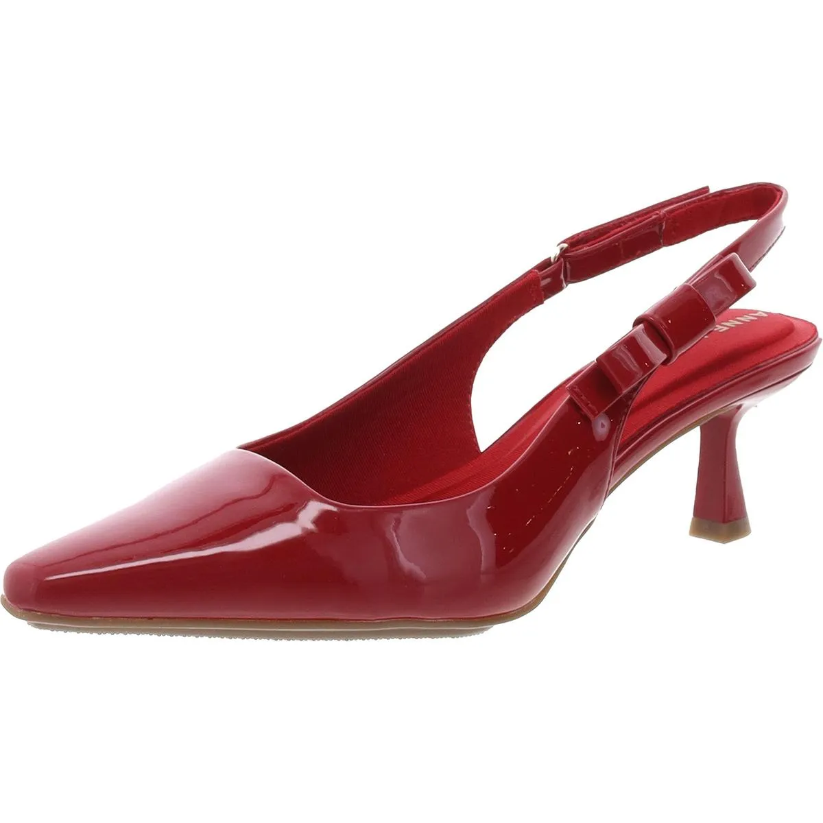 Carmel Womens Patent Padded Insole Slingback Heels