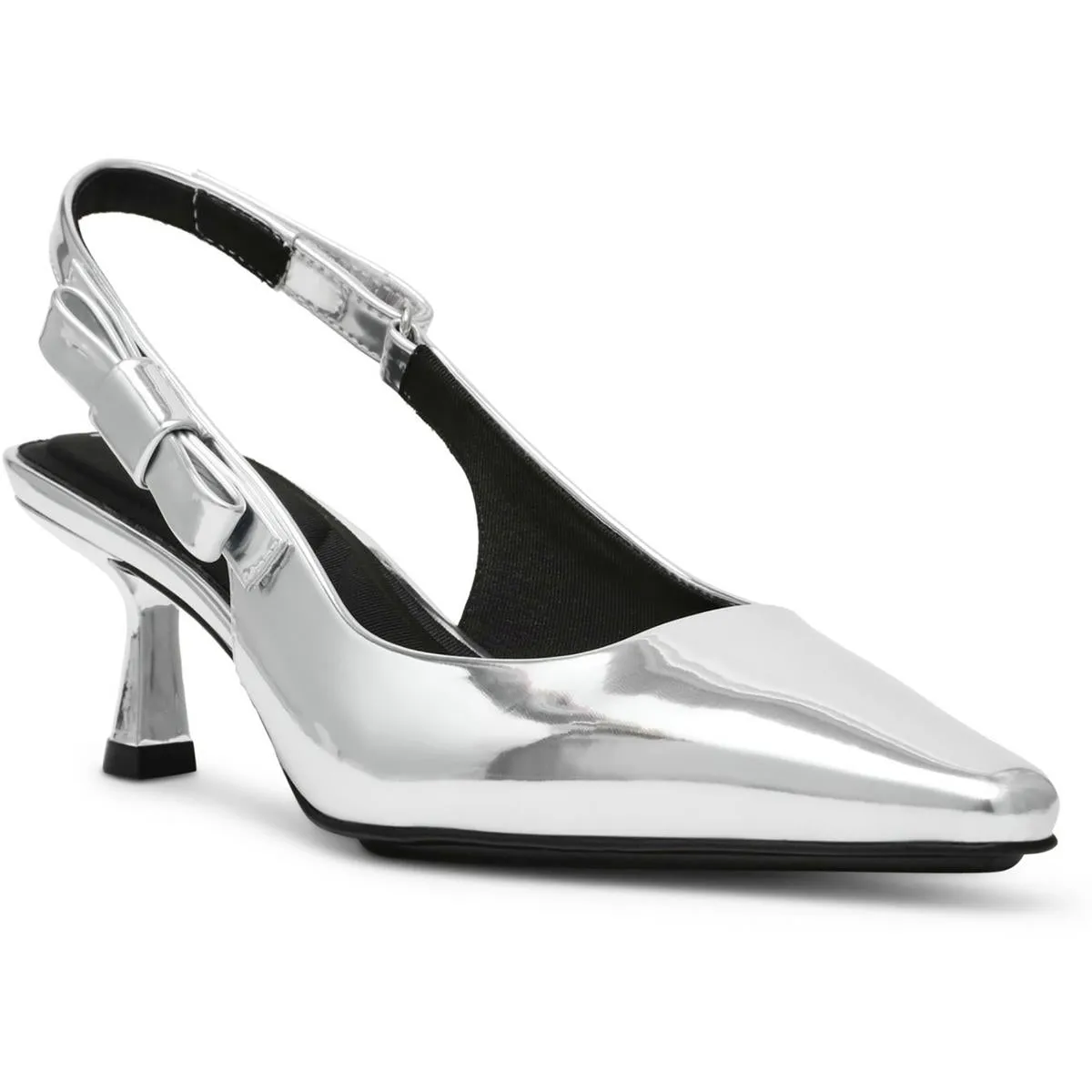Carmel Womens Patent Padded Insole Slingback Heels