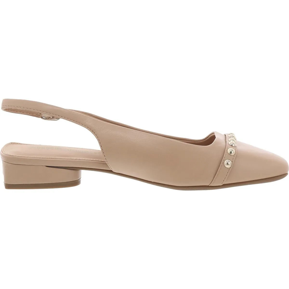 Carra Womens Embellished Faux Leather Slingback Heels