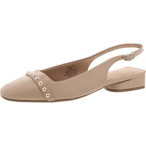 Carra Womens Embellished Faux Leather Slingback Heels