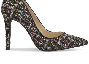 Cassani Pump In Black Sparkle Tweed